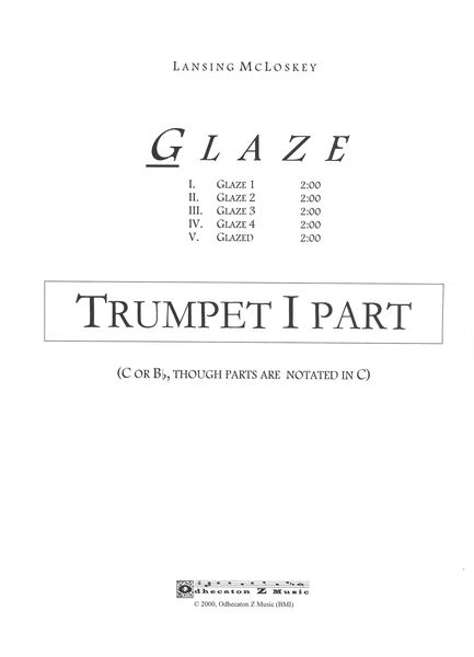 Glaze : For Brass Quintet and Drum Kit.