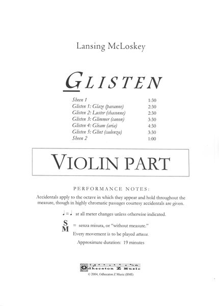 Glisten : For Piano Trio.