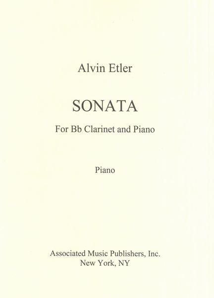 Sonata : For B Flat Clarinet and Piano.