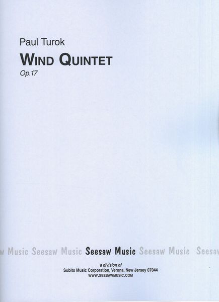 Wind Quintet, Op. 17.