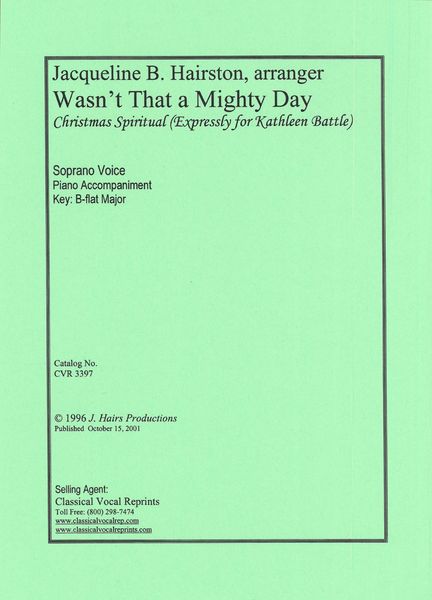 Wasn't That A Mighty Day : For Soprano and Piano.