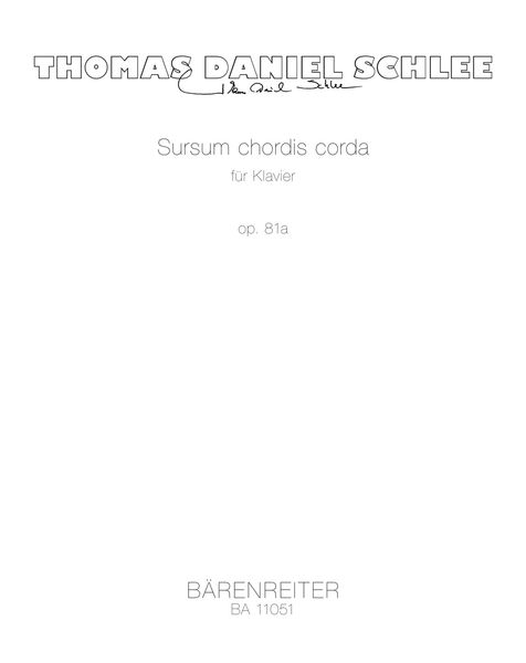 Sursum Chordis Corda, Op. 81a : Für Klavier.