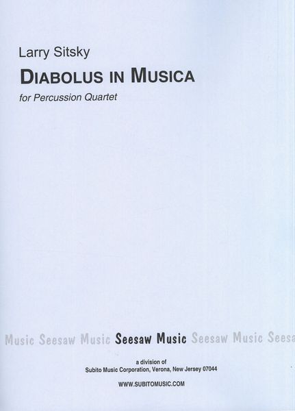 Diabolus In Musica : For Percussion Quartet (1986).