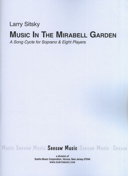 Music In The Mirabell Garden : A Song Cycle For Soprano and Eight Players (1977).