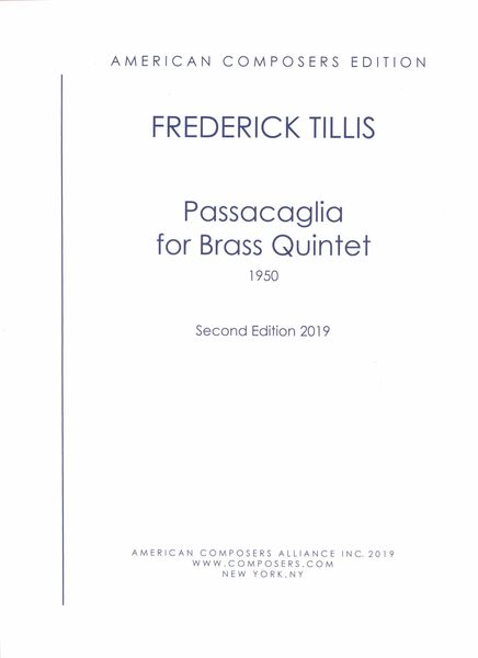 Passacaglia : For Brass Quintet (1950).
