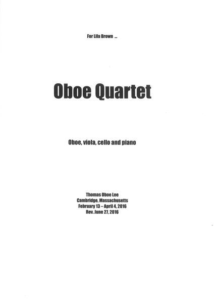 Oboe Quartet : For Oboe, Viola, Cello and Piano (2016).