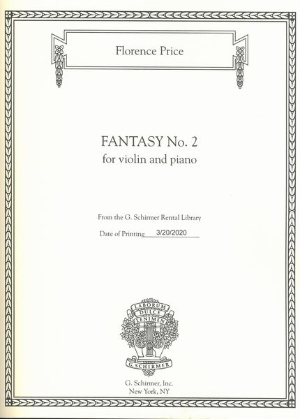 Fantasy No. 2 : For Violin and Piano (1940) / edited by John Michael Cooper.