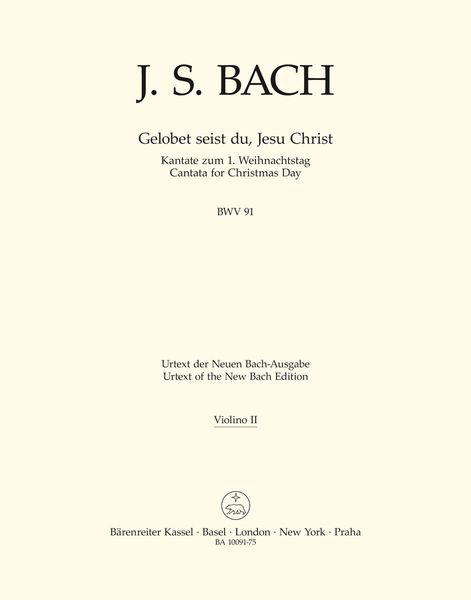 Gelobet Seist Du, Jesu Christ BWV 91 - Cantata For Christmas Day.