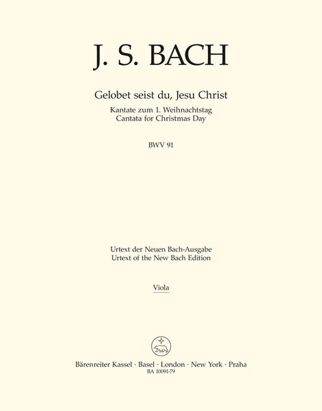 Gelobet Seist Du, Jesu Christ BWV 91 - Cantata For Christmas Day.