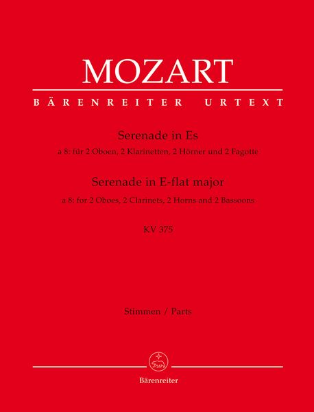 Serenade In E Flat Major A8, K. 375 : For Woodwind Octet.