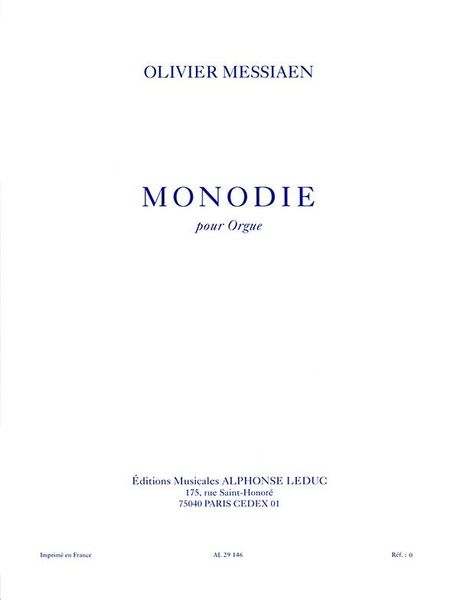 Monodie : For Organ (1963).