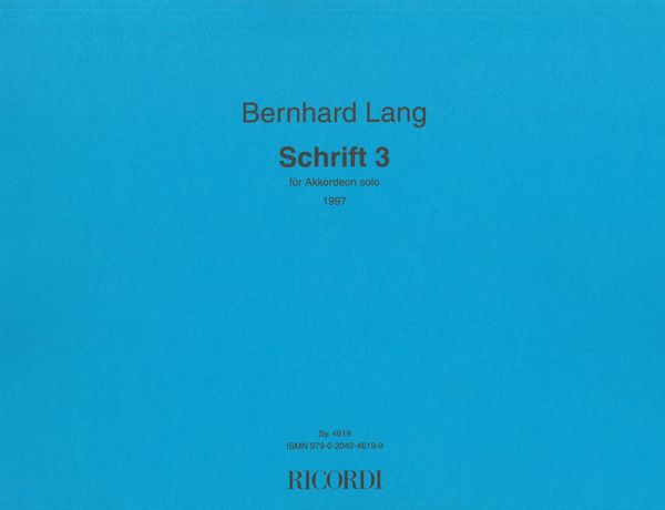 Schrift 3 : Für Akkordeon Solo (1997).