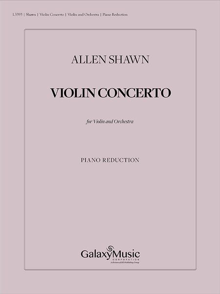 Violin Concerto : For Violin and Orchestra - Piano reduction.