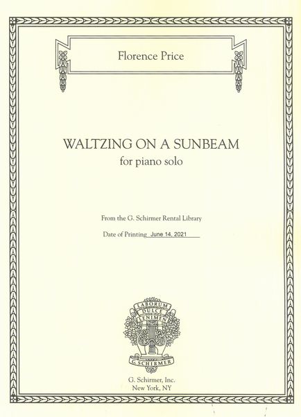 Waltzing On A Sunbeam : For Piano Solo / edited by John Michael Cooper.