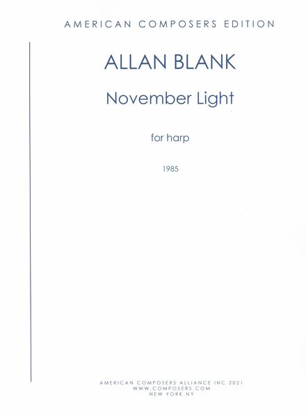 November Light : For Solo Harp (1985).