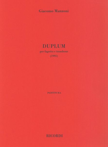 Duplum : Per Fagotto E Trombone (1991).