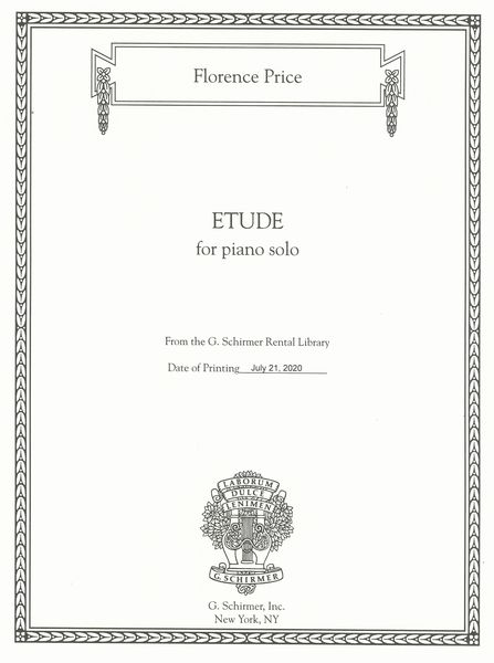 Etude : For Piano Solo / edited by John Michael Cooper.