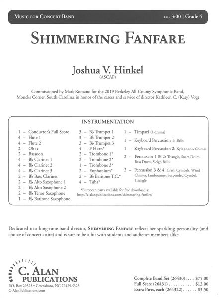 Shimmering Fanfare : For Concert Band.