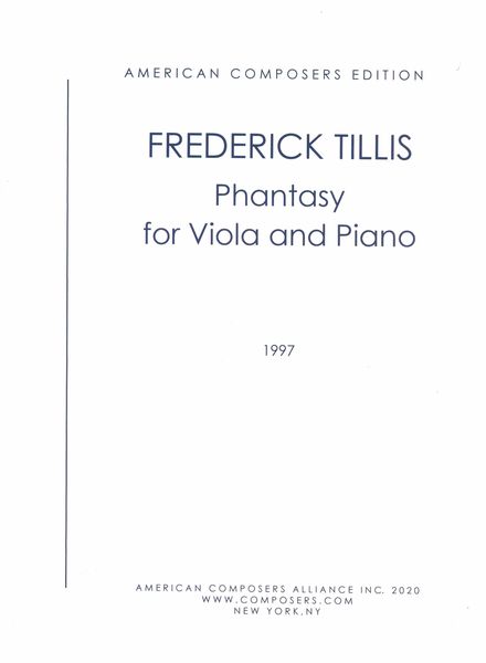 Phantasy : For Viola and Piano (1962, Rev. 1992).