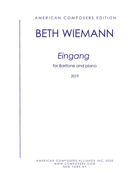 Eingang : For Baritone and Piano (2019).