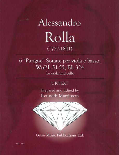 6 Parigne Sonate Per Viola E Basso, Wobi. 51-55, Bi. 324 : For Viola and Cello.