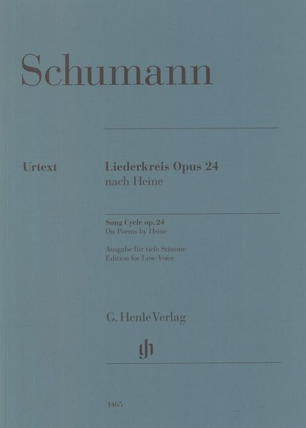 Liederkreis, Op. 24 : Song Cycle For Voice and Piano - Edition For Low Voice / Ed. Kazuko Ozawa.