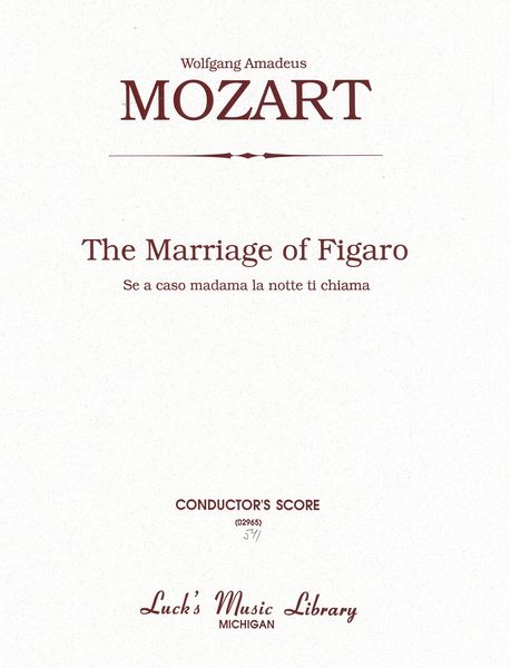 Se A Caso Madama From The Marraige of Figaro : For Duet & Orchestra.