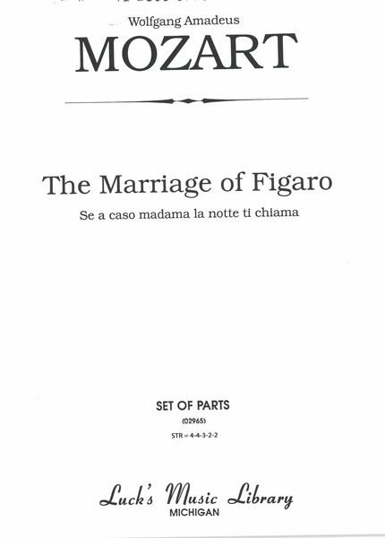 Se A Caso Madama From The Marraige of Figaro : For Duet & Orchestra.