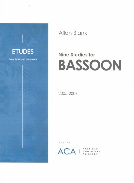 Nine Studies For Bassoon (2005-2007).