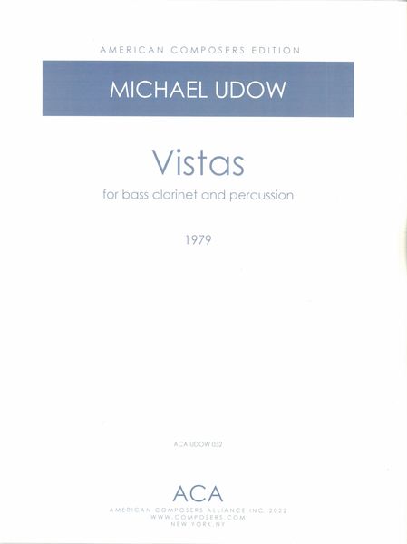 Vistas : For Bass Clarinet and Percussion.