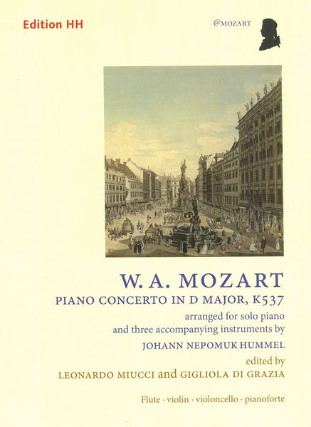 Piano Concerto In D Major, K 537 : For Solo Piano and 3 Accompanying Instruments / arr. Hummel.