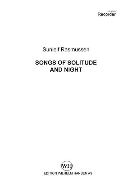 Songs of Solitude and Night : For Recorder and Chorus.