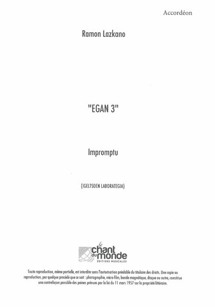 Egan 3 - Impromptu (Igeltsoen Laborategia) : For Ensemble.