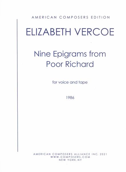 Nine Epigrams From Poor Richard : For Voice and Tape (1986).