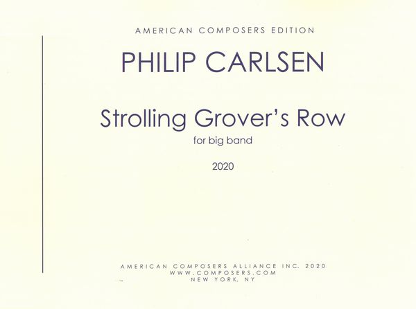 Strolling Grover's Row : For Big Band (2020).