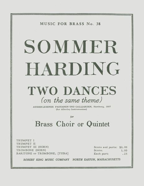 Two Dances (On The Same Theme) : For Brass Choir Or Quintet.