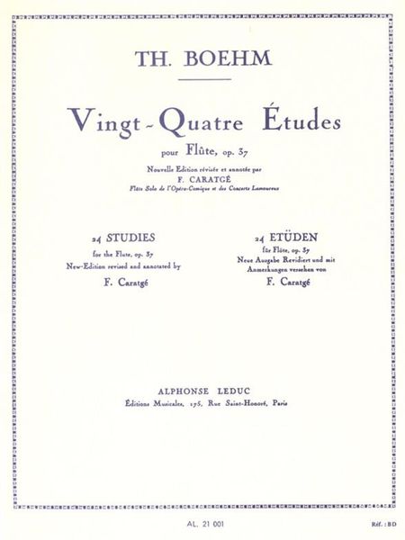 Vingt-Quatre Etudes : Pour Flute, Op. 37.