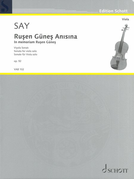 Rusen Günes Anisina - In Memoriam Rusen Günes, Op. 92 : Sonata For Viola Solo (2020).
