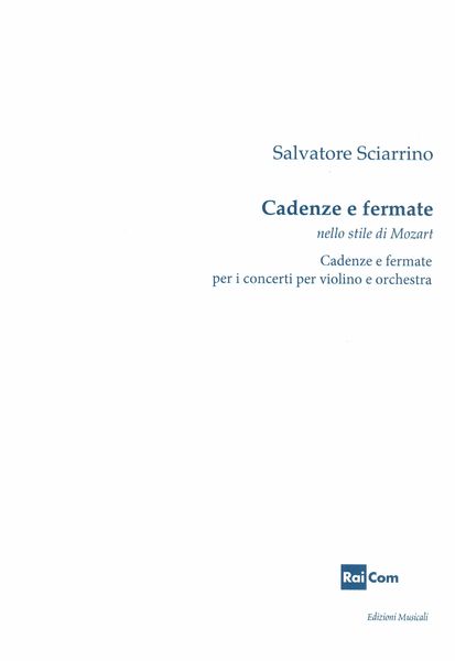 Cadenze E Fermate Nello Stile Di Mozart : Cadenze E Fermate Per I Concerti Per Violino E Orchestra.