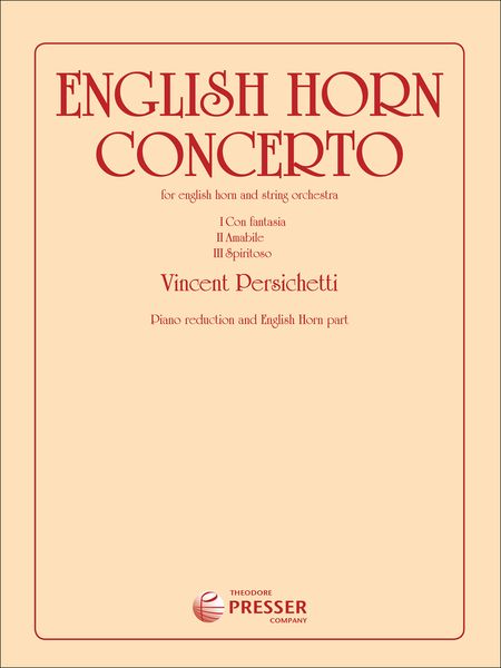 English Horn Concerto : reduction For English Horn and Piano.