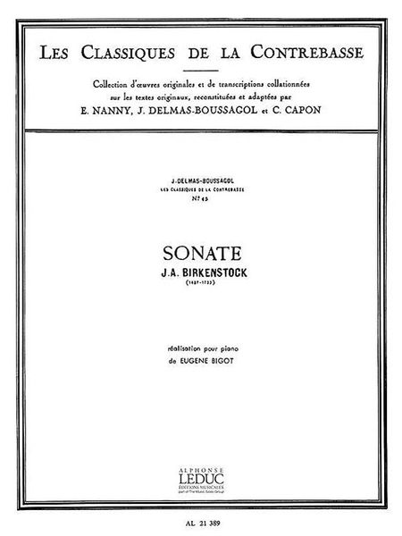 Sonata : For Double Bass & Piano.