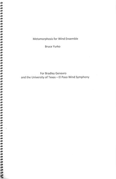 Metamorphosis : For Wind Ensemble (2019).