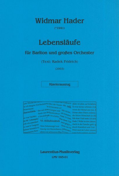 Lebensläufe : Für Bariton und Grosses Orchester (2003) - Klavierauzug.