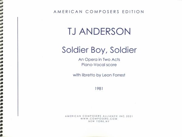 Soldier Boy, Soldier : An Opera In Two Acts (1981).