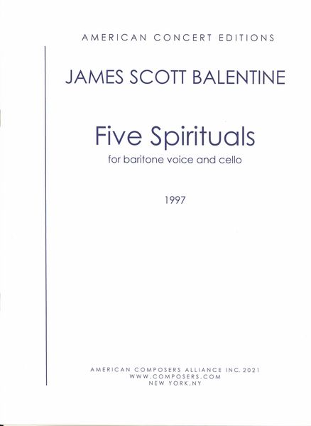 Five Spirituals : For Baritone Voice and Cello (1997).