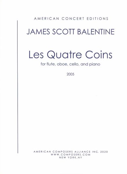 Quatre Coins : For Flute, Oboe, Cello and Piano (2005).