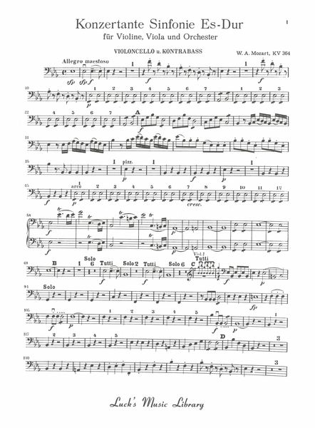 Sinfonia Concertante (K. 364) : For Violin, Viola, and Orchestra.