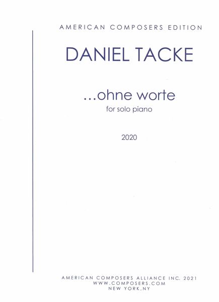 …Ohne Worte : For Solo Piano (2020).