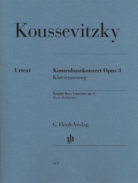 Kontrabasskonzert, Op. 3 : Klavierauszug / edited by Tobias Glöcker.