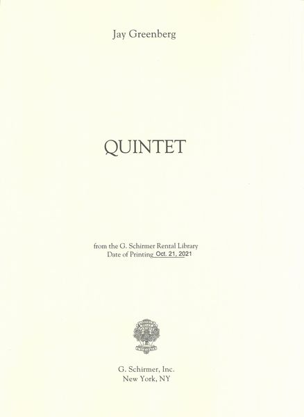 Quintet : For Strings.